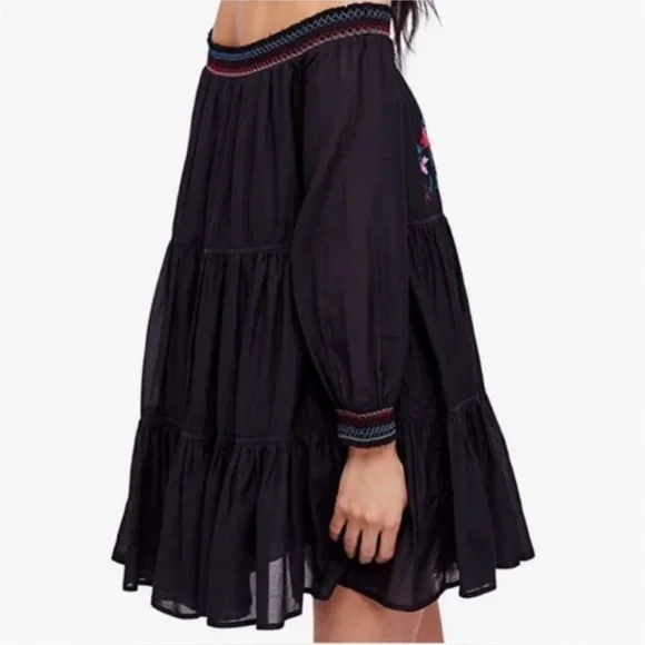 Free People Embroidered Off-the-Shoulder Mini Dress - Picture 6 of 13